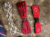 Vtg Bow Tie Clothing Lot Royal Rust Beau Diamond Flannel Dress Plaid Suit Dress