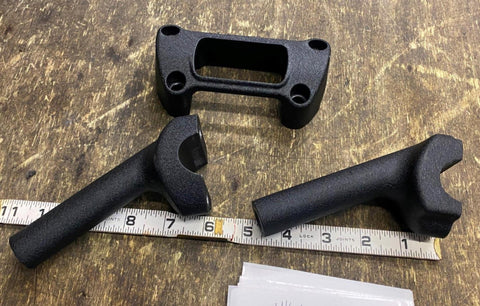 Black 4 1/2" Handlebar Risers Top Clamp Guage Harley M8 Softail Street Bob 2017^