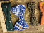 Vtg Bow Tie Clothing Lot Royal Rust Beau Diamond Flannel Dress Plaid Suit Dress