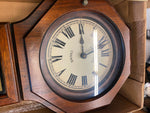 Vtg Seth Thomas Wall Clock Reigald Quartz Schoolhouse regulator Oak Battery op!