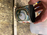 Vtg Cedar Point Amusement Park Souvenir Tin Cup Blue Streak Rollercoaster 70's !