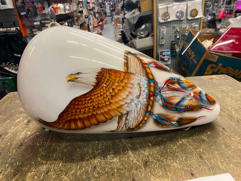 Custom Airbrush Eagle Gas tank Fatbob Wall Hanger Harley Softail Display sign