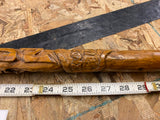 Vtg Harley Walking Stick Cane Custom Hand carved Kevin Face Bar Shield logo Vtg