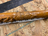 Vtg Harley Walking Stick Cane Custom Hand carved Kevin Face Bar Shield logo Vtg