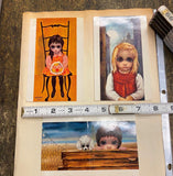 Keane Prints Postcards Lot waiting for grandmother Big Eye Girl Crying Beachhead