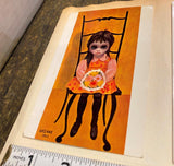 Keane Prints Postcards Lot waiting for grandmother Big Eye Girl Crying Beachhead