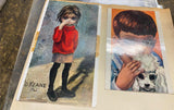 Keane Prints Postcards Lot waiting for grandmother Big Eye Girl Crying Beachhead