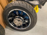 New T/o Chrome Black Mag Wheels Dunlop Tires 2009^ Touring Ultra Glide FLH King!