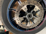 New T/o Chrome Black Mag Wheels Dunlop Tires 2009^ Touring Ultra Glide FLH King!