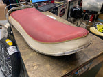 Vtg Harley Buddy Seat Red White Sportster Panhead Shovelhead XLH OEM Mounts Nice