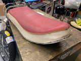 Vtg Harley Buddy Seat Red White Sportster Panhead Shovelhead XLH OEM Mounts Nice