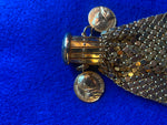 Vtg Change Purse Victorian Napolean Coins Gold Mesh Accordian Womens Art Deco!