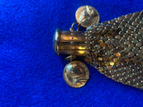 Vtg Change Purse Victorian Napolean Coins Gold Mesh Accordian Womens Art Deco!