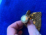 Vtg Change Purse Victorian Napolean Coins Gold Mesh Accordian Womens Art Deco!