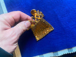 Vtg Change Purse Victorian Napolean Coins Gold Mesh Accordian Womens Art Deco!