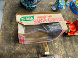 YULETIDE WINDUP SANTA COPTER - Vtg Tin Toy Japan Christmas Orig Box Helicopter!