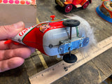 YULETIDE WINDUP SANTA COPTER - Vtg Tin Toy Japan Christmas Orig Box Helicopter!