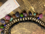 Vtg Multi Colored Polished Stone Necklace Beaded Breast Dress Classy