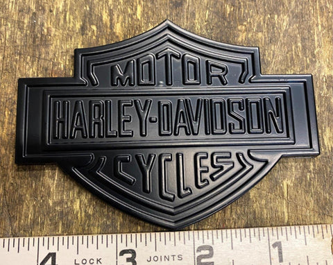 Black Bar Shield Sissybar Battery cover Emblem Harley 4"Badge Medallion toolbox