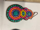 Vtg Hanging Bohemian Beaded Earrings Multi color Tropical Islands Handmade