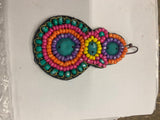Vtg Hanging Bohemian Beaded Earrings Multi color Tropical Islands Handmade