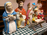 Vtg Empire Large Blow Mold Lot Piece Nativity Set Kings Jesus Manger Christmas!