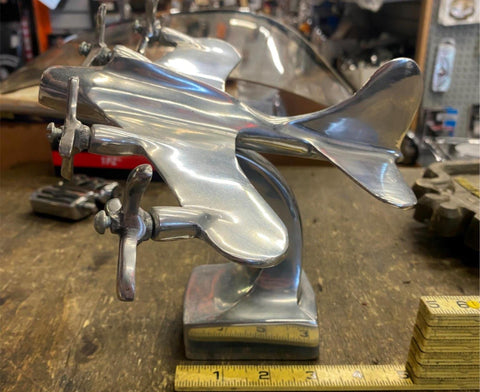Aluminum Desk 4 Prop Airplane Art Deco Aviation Display Quadri Bomber WW2 B17