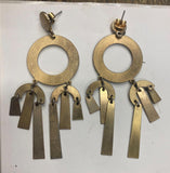 Vtg Hanging Arch Dangling Earrings half moon Native Sol Geometric Estate