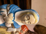 Vtg Empire Large Blow Mold Lot Piece Nativity Set Kings Jesus Manger Christmas!