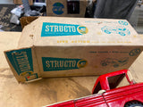 VTG 1960's STRUCTO TIN TOY CORVAIR RAMP SIDE TRUCK 195 RED Original Box!