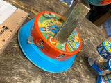 Vtg Wind up Tin Toy World Globe Litho Airplane Spinning Works Collectible Japan?