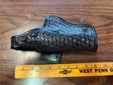 Vintage Don Hume Black Leather Basket Weave Shooting Holster H738 No. 26-5"