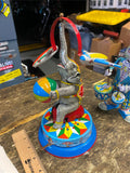 Vtg Wind up Tin Toy Wilesco Circus Elephant Airplane Spinning Globe Litho Works!