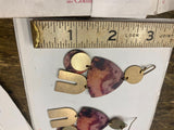 Vtg Multi Colored Rippling Wildflower Geometric Earrings Marbelized Hanging