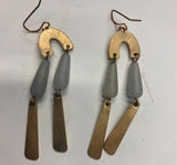 Vtg Hook Chandelier Geometric Earrings Beads Hanging Dinner Ware Dress