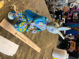Wind up Tin Toy Drumming Happy Bunny Drummer Reproducton works!