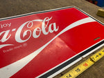 Vtg Metal Tin Advertising Sign Coke Coca Cola Heavy Steel 24x10 Soda collector!