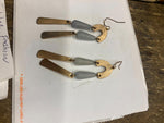 Vtg Hook Chandelier Geometric Earrings Beads Hanging Dinner Ware Dress