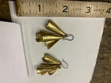 Vtg Tone Bell Flower Earrings Hanging Dinner Ware Dress Petal Drop Classy