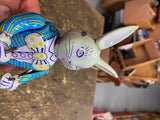 Wind up Tin Toy Drumming Happy Bunny Drummer Reproducton works!