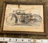 1916 Indian Power Plus Hendee Motorcycle Picture framed Antique Twin Vtg Classic