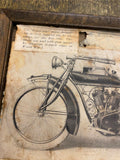 1916 Indian Power Plus Hendee Motorcycle Picture framed Antique Twin Vtg Classic