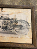 1916 Indian Power Plus Hendee Motorcycle Picture framed Antique Twin Vtg Classic