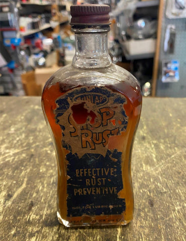 VTg Bottle Stop Rust Dunlap Auto TRuck Parts Oil Can collectible Man Cave Displa