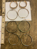 Vtg Lot Loop Earrings Circle  Dress Classy Estate Find  Gold Fancy