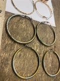 Vtg Lot Loop Earrings Circle  Dress Classy Estate Find  Gold Fancy