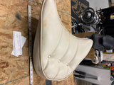 Factory Seat pad Shovelhead Panhead Buddy Seat Grab Rail FLH Glide White Vtg Acc