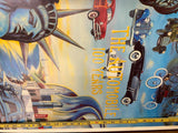 1886-1986 100 Years Automobile Signed Poster 200/1000 J van Wyk ARtist Tbird GTO