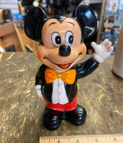 Vtg Mickey Mouse Rotating Arm Coin Bank Walt Disney Productions 50's Toy Collect