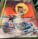 Vtg 1972 Hoggs Hummer Salt Flats BSA Racing Poster Peterson Motorcycle Orig prin
